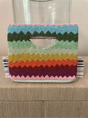Jen & Co. Beaded Rainbow Clutch